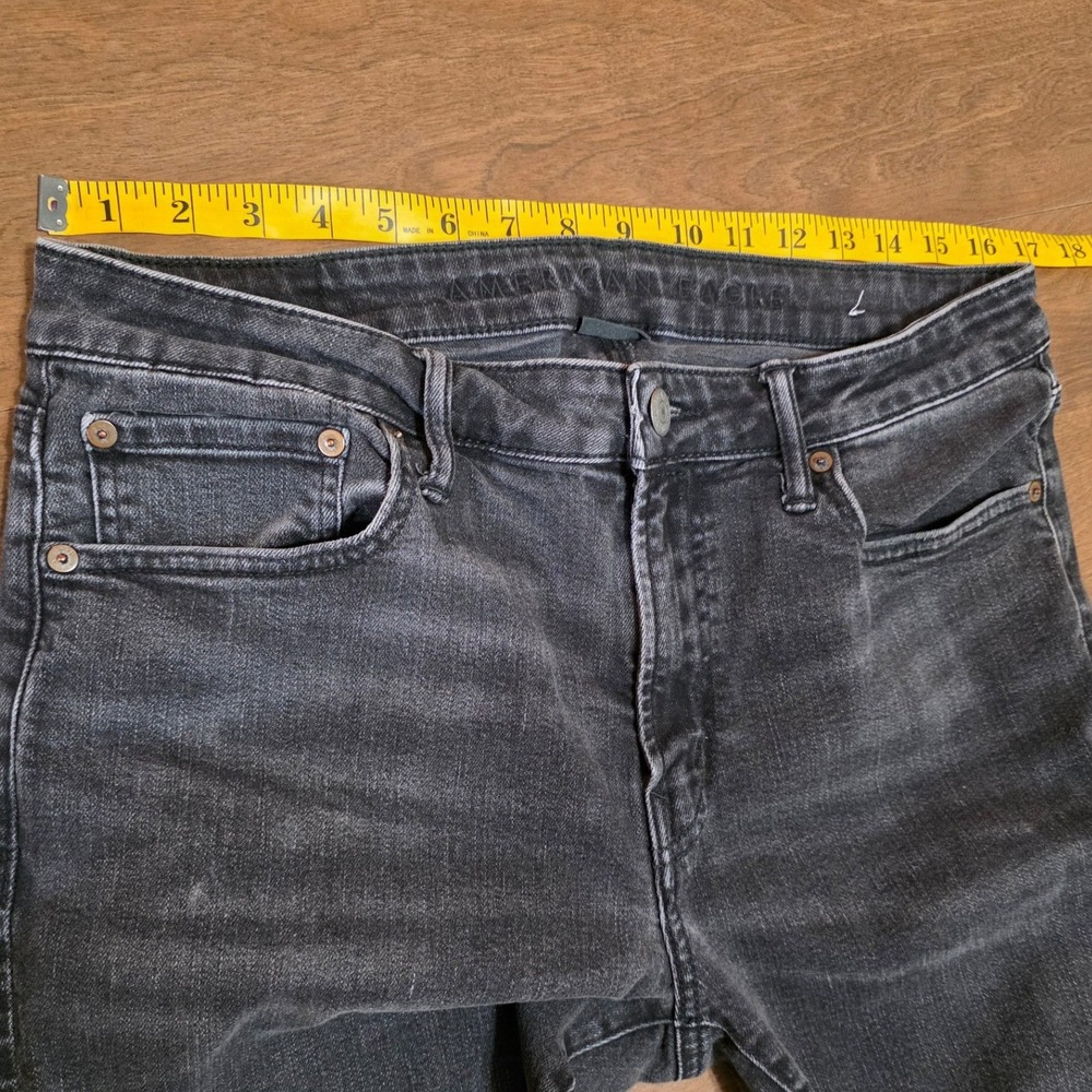 American Eagle Airflex+ Mens Washed Black Denim‎ Jeans 34x29 Stretch 5-Pocket - Picture 12 of 14